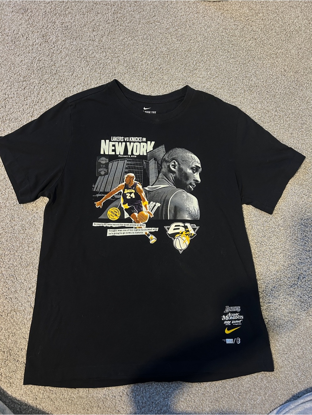 Nike Black Lakers Kobe Bryant New York Graphic Tee